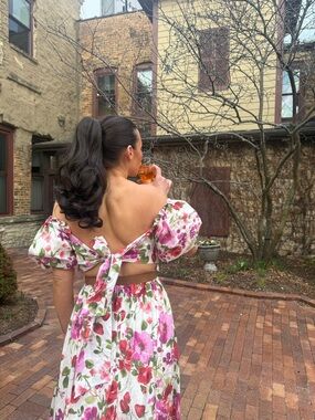 Abercrombie and Fitch Floral and Strawberry midi dress